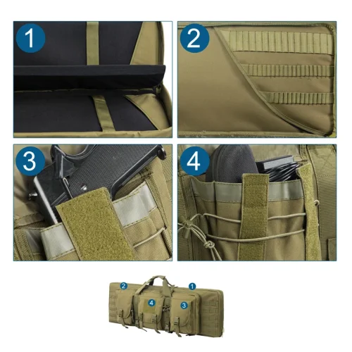 32 38 42 inch Double Rifle Case Bag Tactical Weapon Gun Case Rifle & Pistol Bag Long Gun Bag for Hunting Range Sports Transport - Image 4