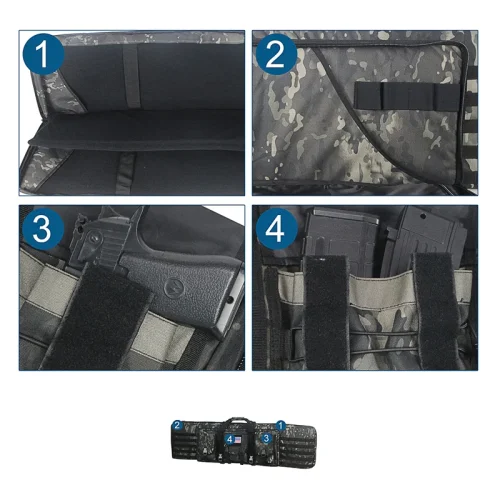 81 97 106 122cm Tactical Gun Bag Double Rifle Case Military Molle Rifle Bag Sniper Airsoft Gun Case Backpack Hunting Gun Holster - Image 6