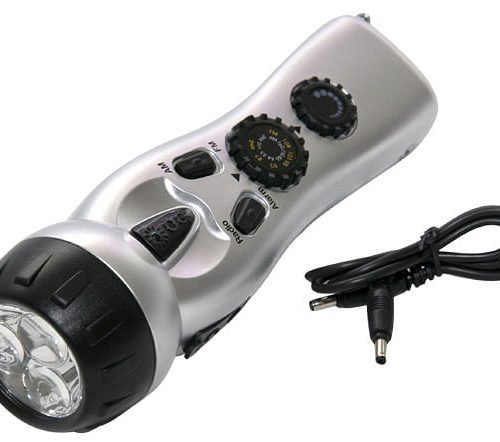 Flashlight with Am/Fm Radio, Siren, and Cell Phone Charger