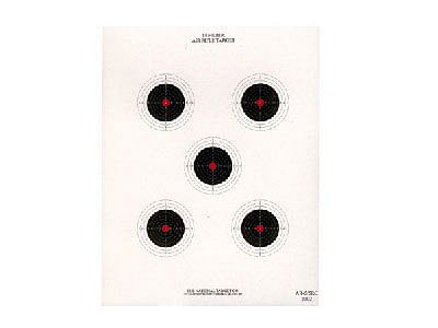 National Target 5 Bull Red Center Air Rifle Target