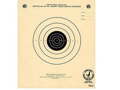 National Target NRA 25′ Slow Fire Air Pistol Target, Single Bull
