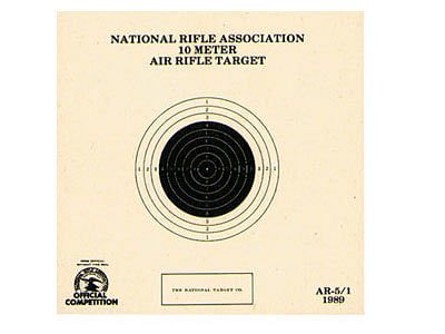 National Target NRA 10-Meter Air Rifle Bullseye Target, 1 Bull/Page, 100ct