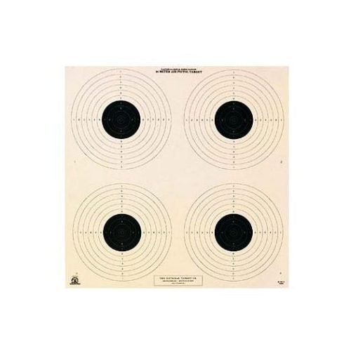 National Target NRA 10-Meter Air Pistol Bullseye Target, 4 Bulls/Page, 100ct