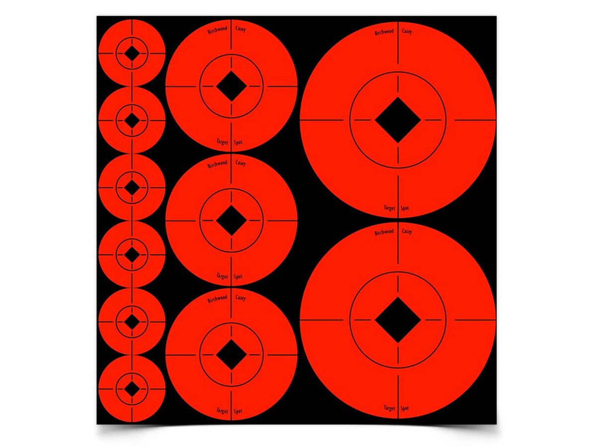Birchwood Casey Assorted Bullseye Target Spots, Orange