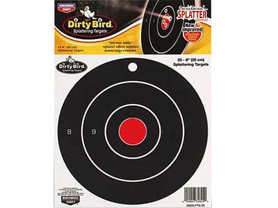 Birchwood Casey Dirty Bird Bullseye Targets, 8″ Round, 25ct