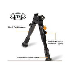 UTG Bipod, SWAT/Combat Profile,Adjustable Height, Rubberized Stand - Image 3
