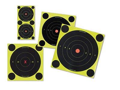 Birchwood Casey Shoot-N-C 6″ Targets, 12 Bullseye Targets, 48 Pasters