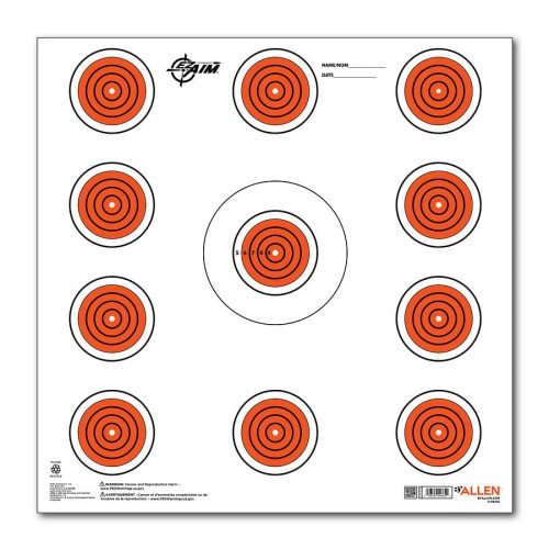 Allen Company EZ Aim 11 Spot Indoor Target, 12″x12″, 13-pack
