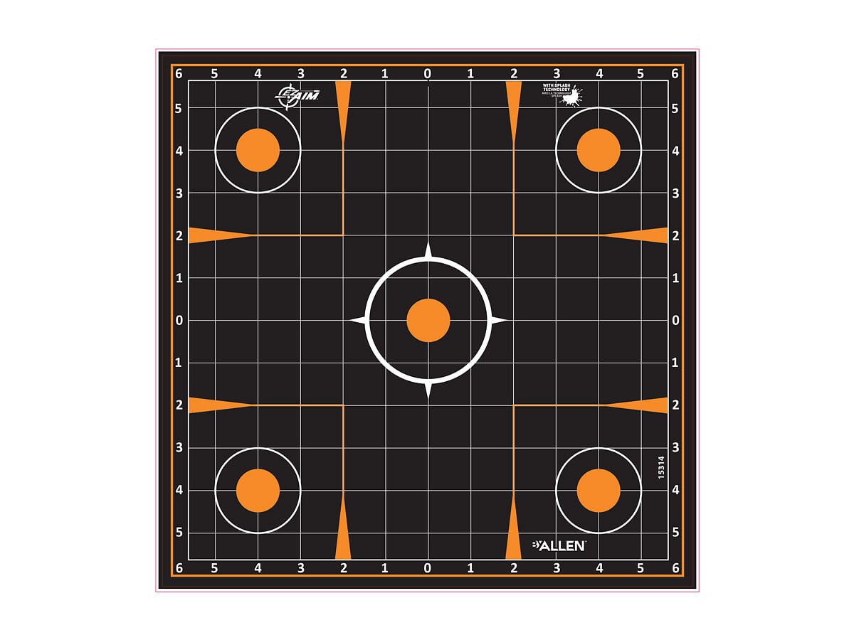 Allen Company EZ Aim Splash Sight-In Grid Target, 12″x12″, 5-pack