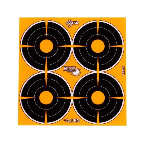 Allen Company EZ Aim Splash 3″ Bullseye Target, 12 Sheets, 48ct