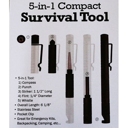 Alternative view of 5 in 1 Compact Survival Tool